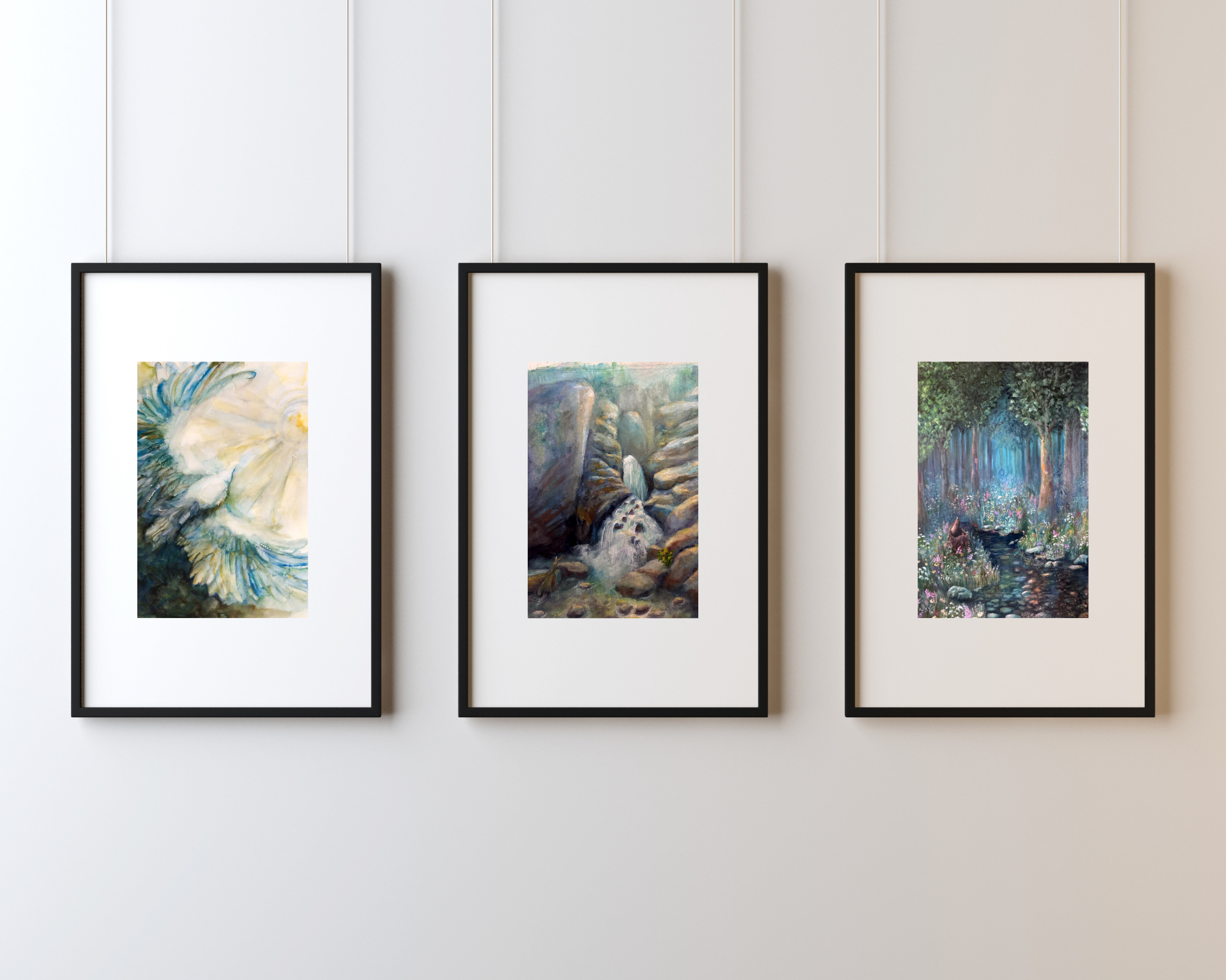 Image of Prints hanging on a living room wall. Print of the Month Club - Michelle Passey Studio
