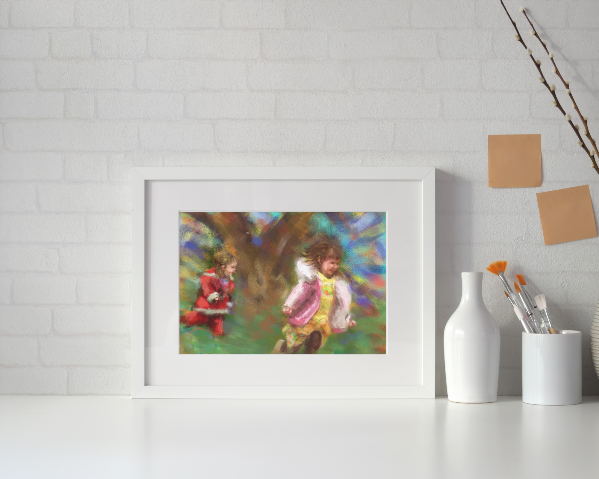 Image of Art print displayed in kitchen. Print of the Month Club - Michelle Passey Studio
