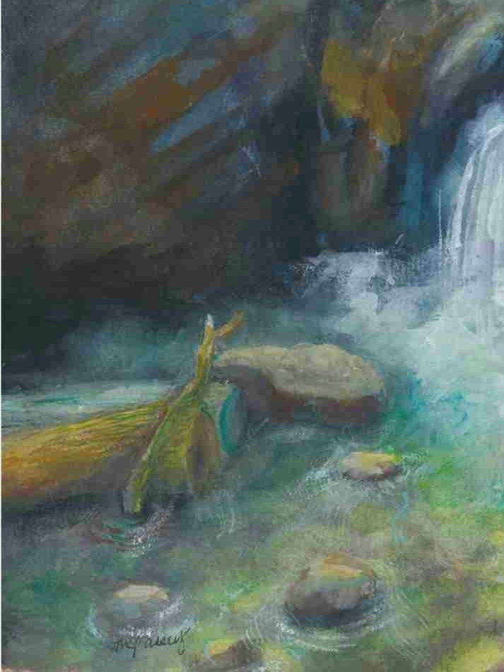 Image of Where Water Flows, Life Blooms - Painting Original Watercolor PaintingMichelle Passey Studio