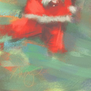 Close-up of "Catch Me If You Can" fine art print featuring vibrant colors and detailed brushwork, by My Store.